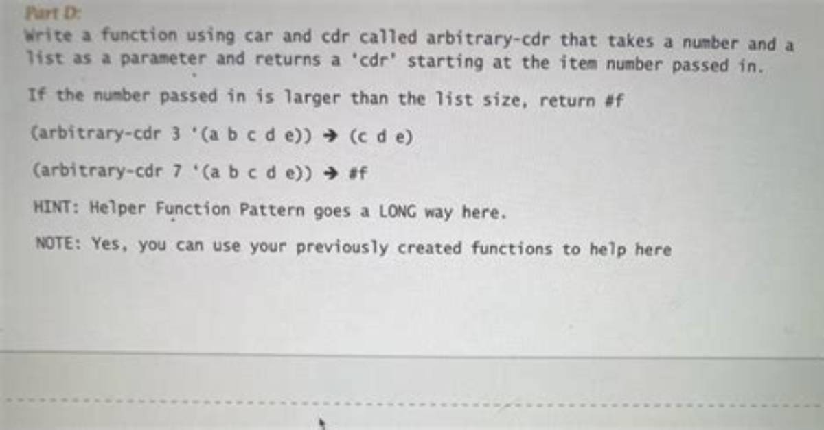 Using Car and Cdr