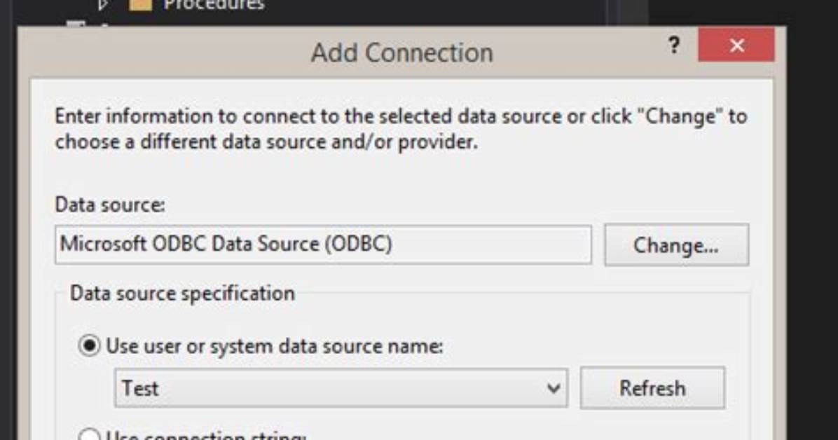 Using Odbc for Entity Framework Connection