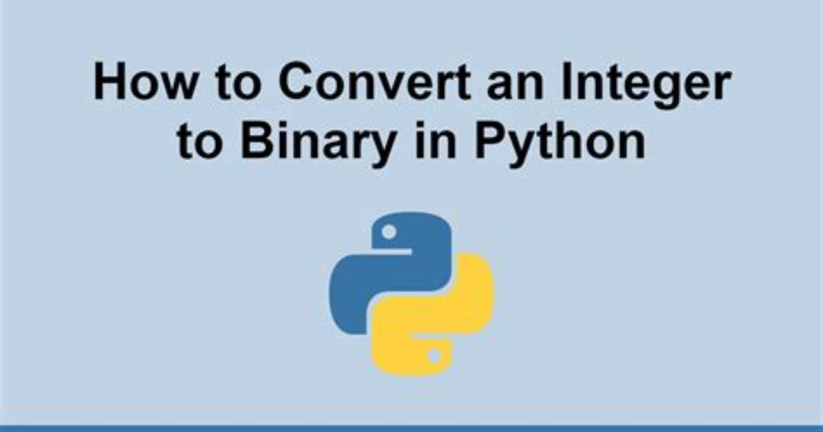 Using Python to Convert Integer to Binary