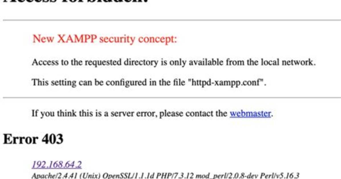 Using Xampp, Error 403 Access Forbidden