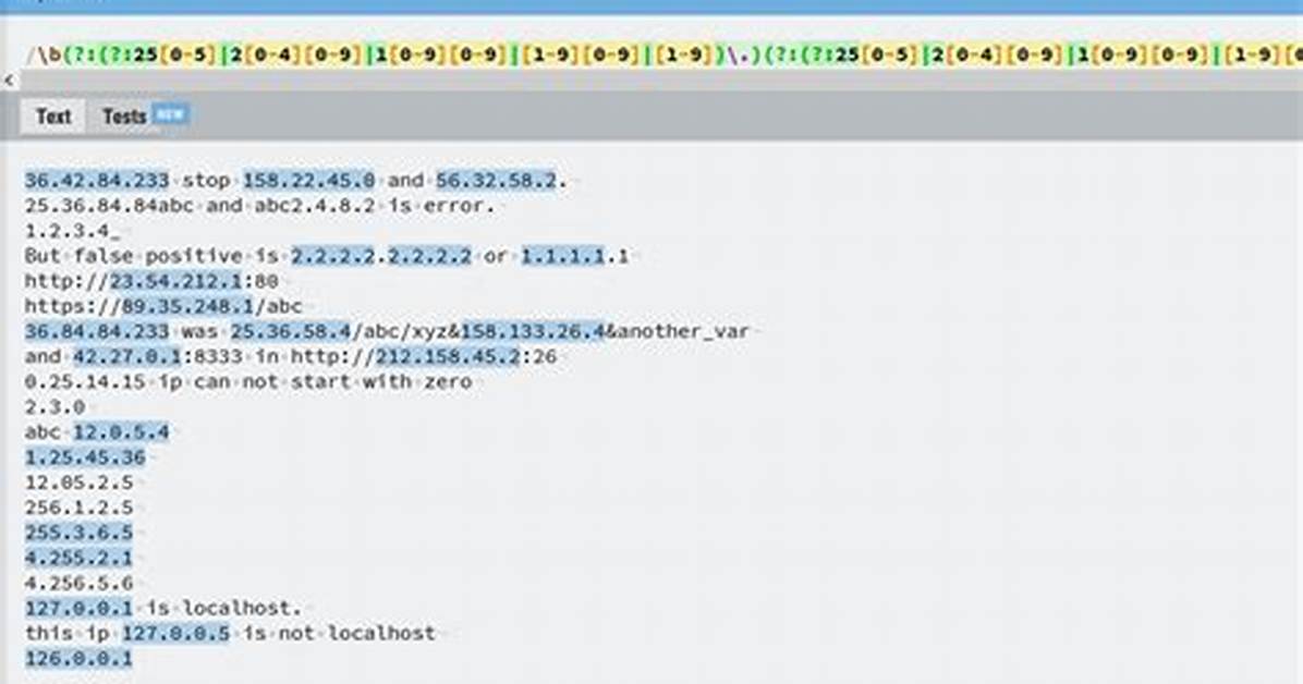 Validating Ipv4 Addresses with Regexp