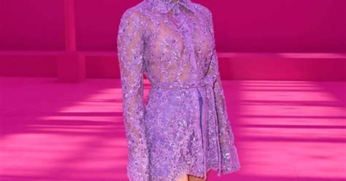 Vanessa Hudgens Paired Her Sheer Minidress with Hot Pants at the Valentino Runway Show