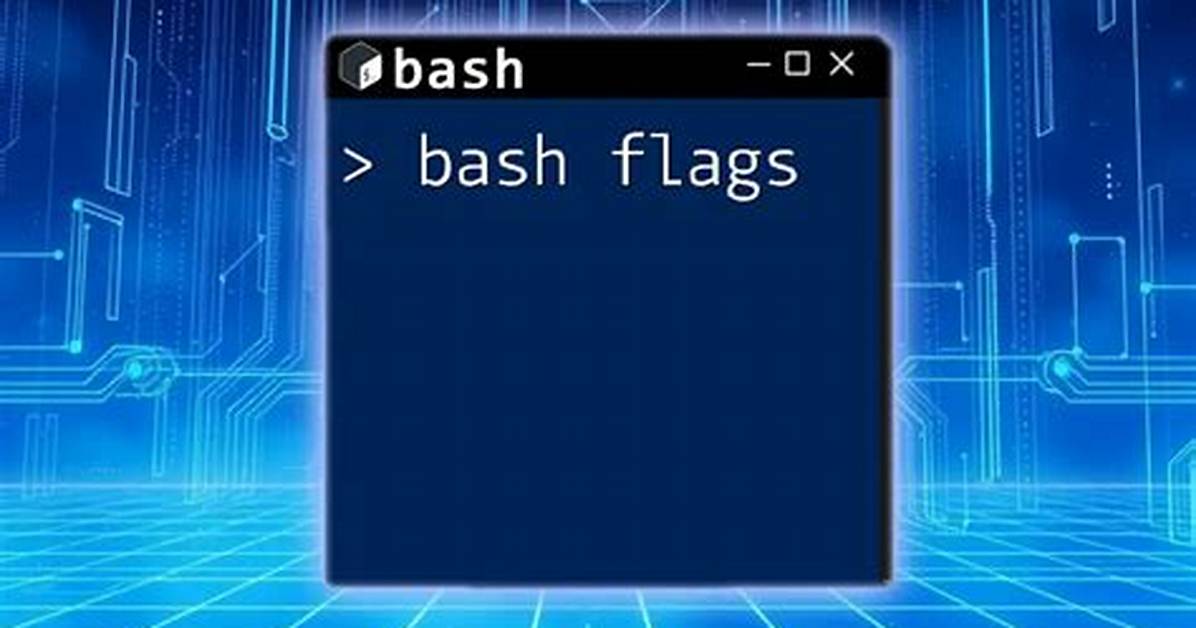 Various Flags in Bash
