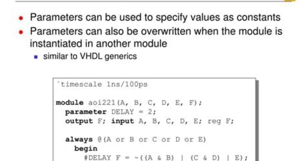 Verilog Parameters with Parametric Width