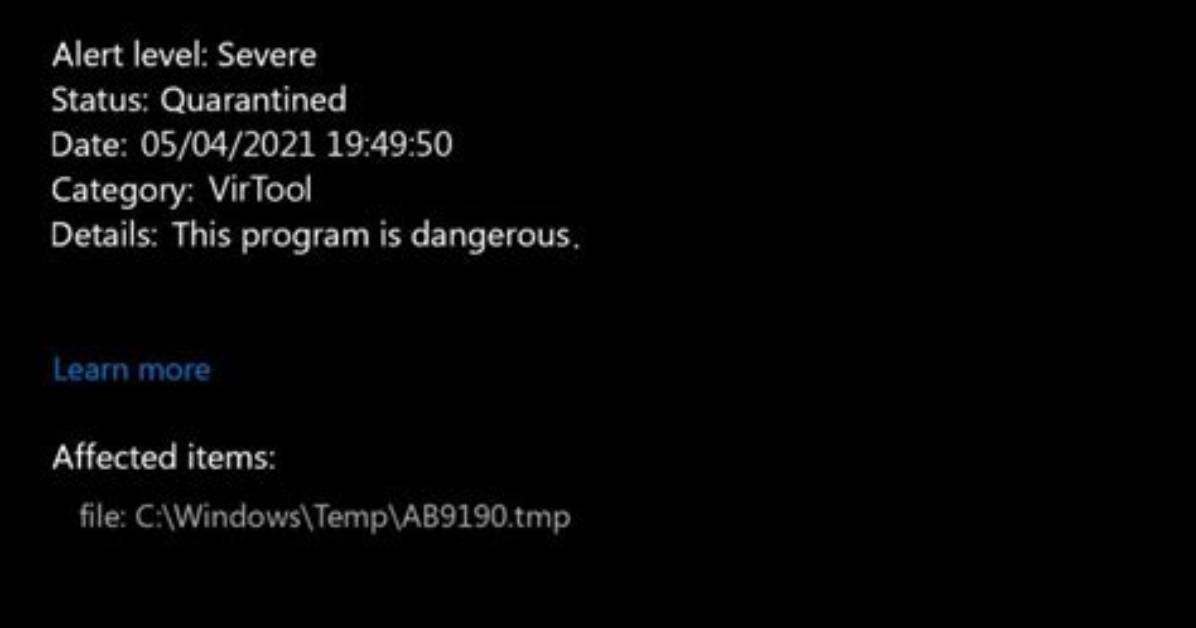 Virtool: Win32/Obfuscator. Acv