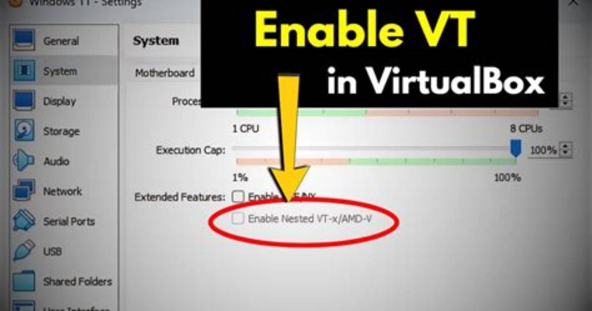 Virtualbox Enable Nested Vtx/Amd-v Greyed Out