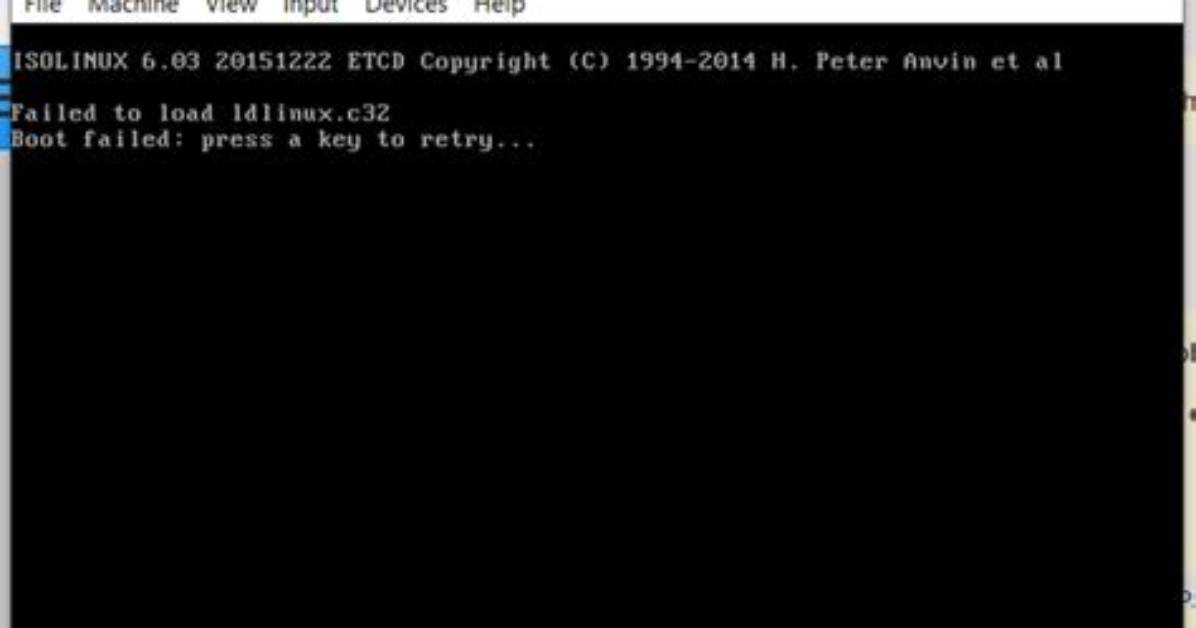 Virtualbox: Failed to Load Idlinux. C32