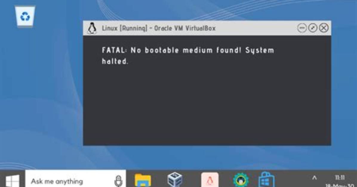 Virtualbox Fatal: No Bootable Medium Found! System Halted
