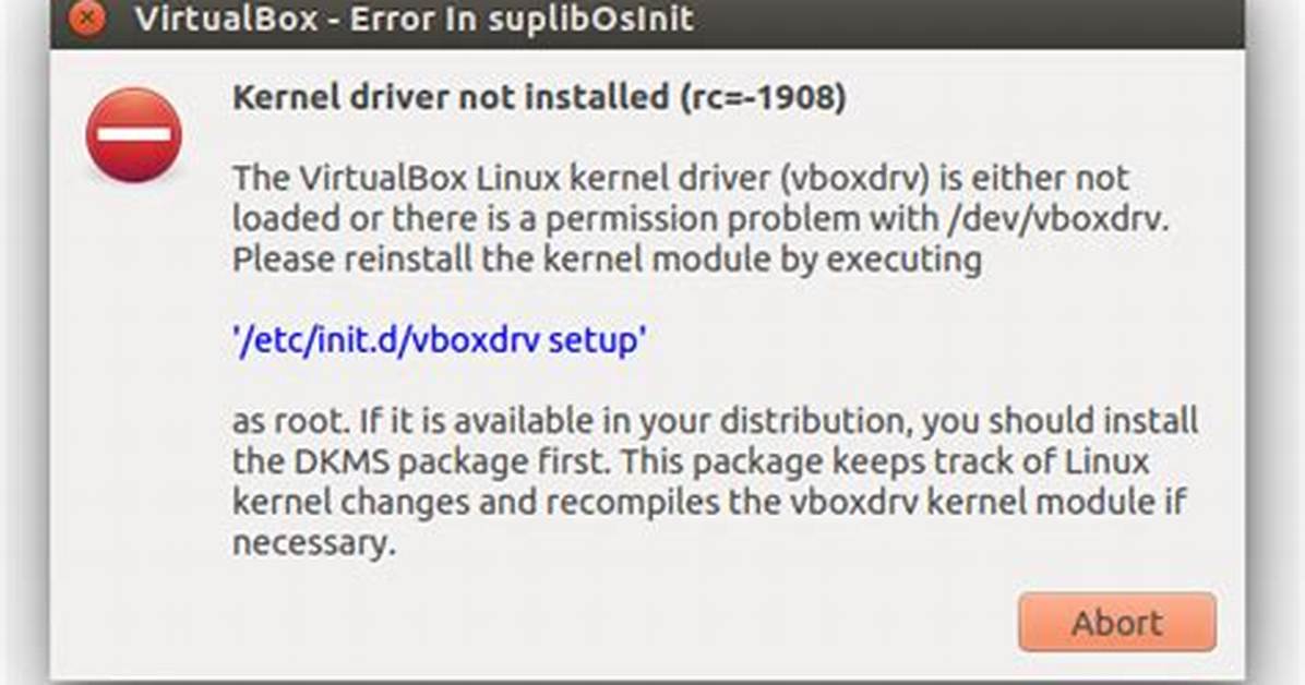 Virtualbox Kernel Driver Not Installed [Duplicate]