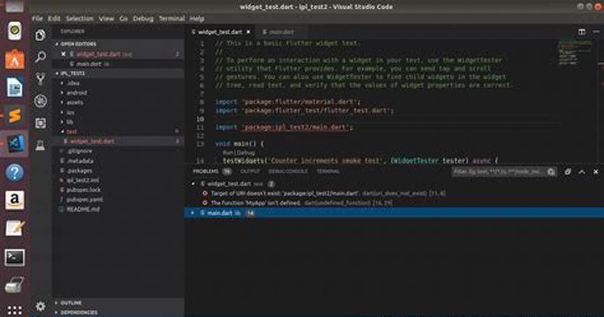 Visual Studio Code - Target of Uri Doesn't Exist 'Package: Flutter/Material. Dart'
