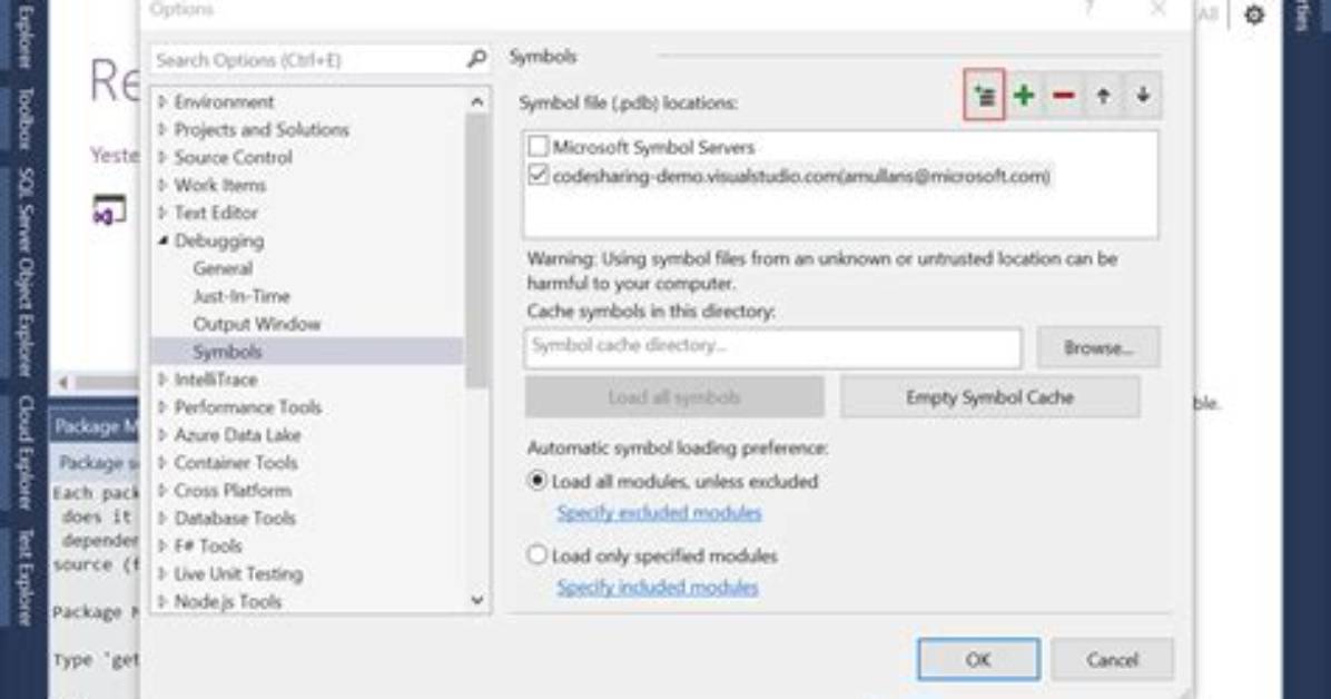 Visual Studio Loading Symbols
