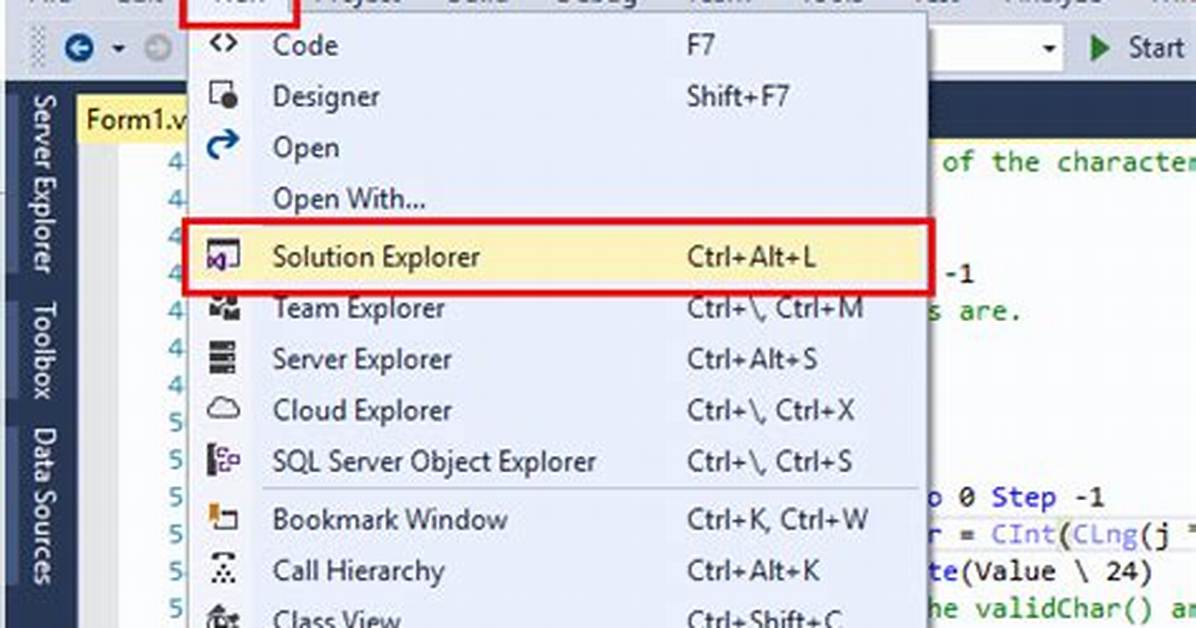 Visual Studio: Open Solution Explorer?