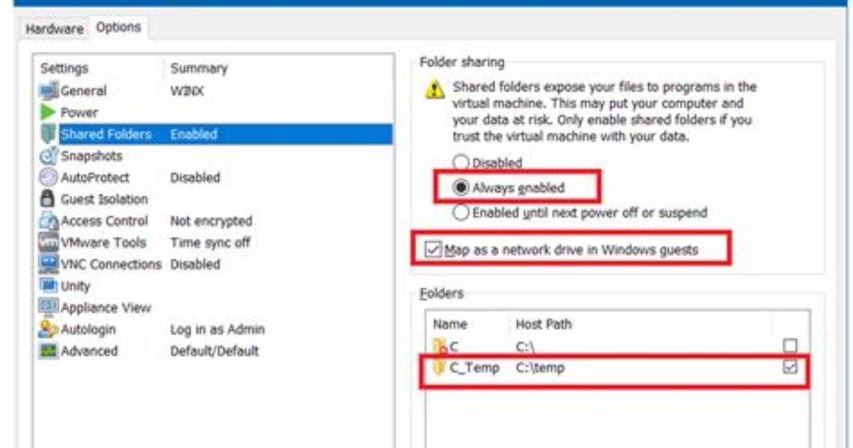 Vmware Vm Does Not See a Shared Folder