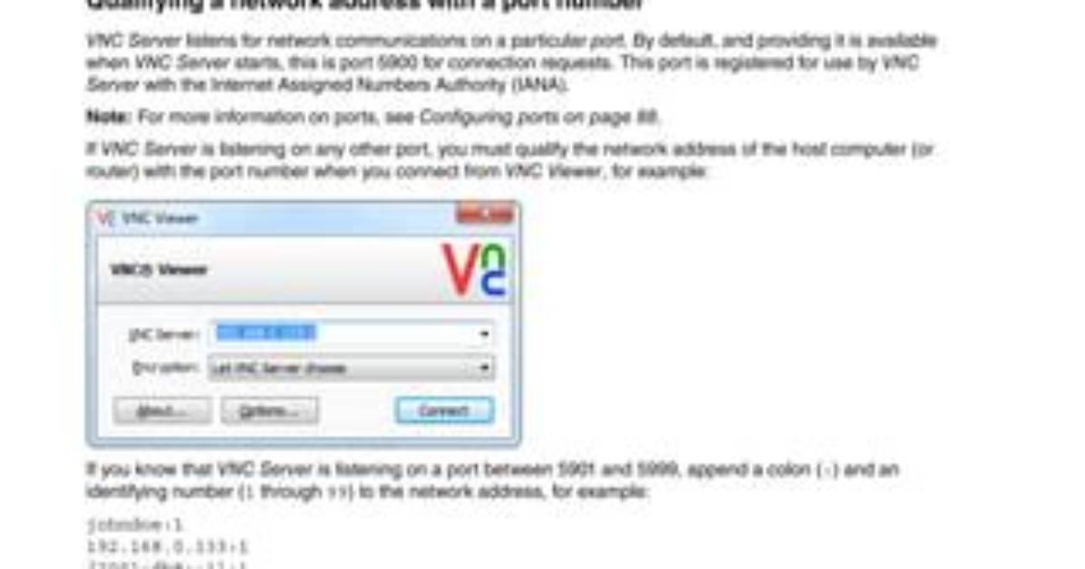 Vnc Port Numbers