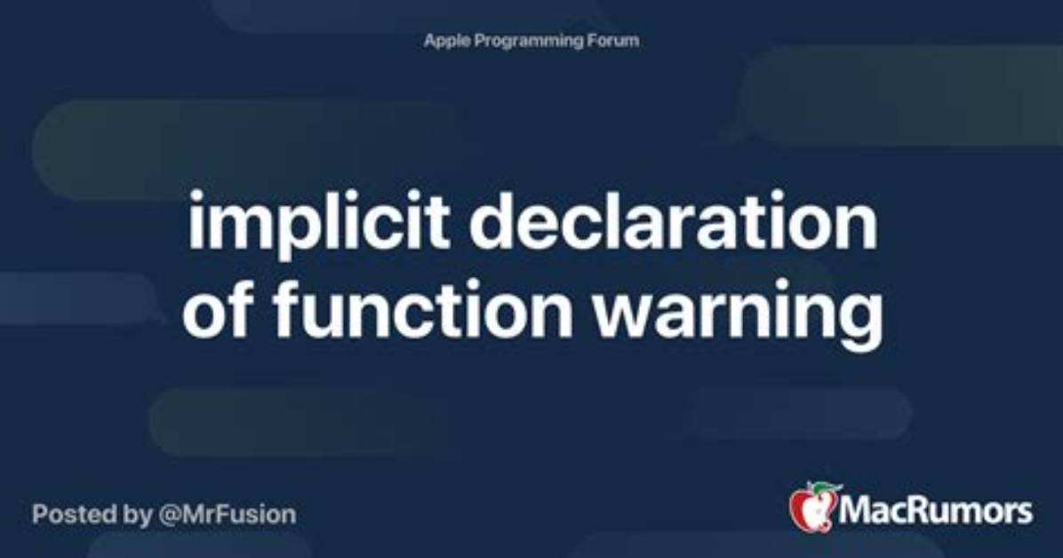 Warning: Implicit Declaration of Function
