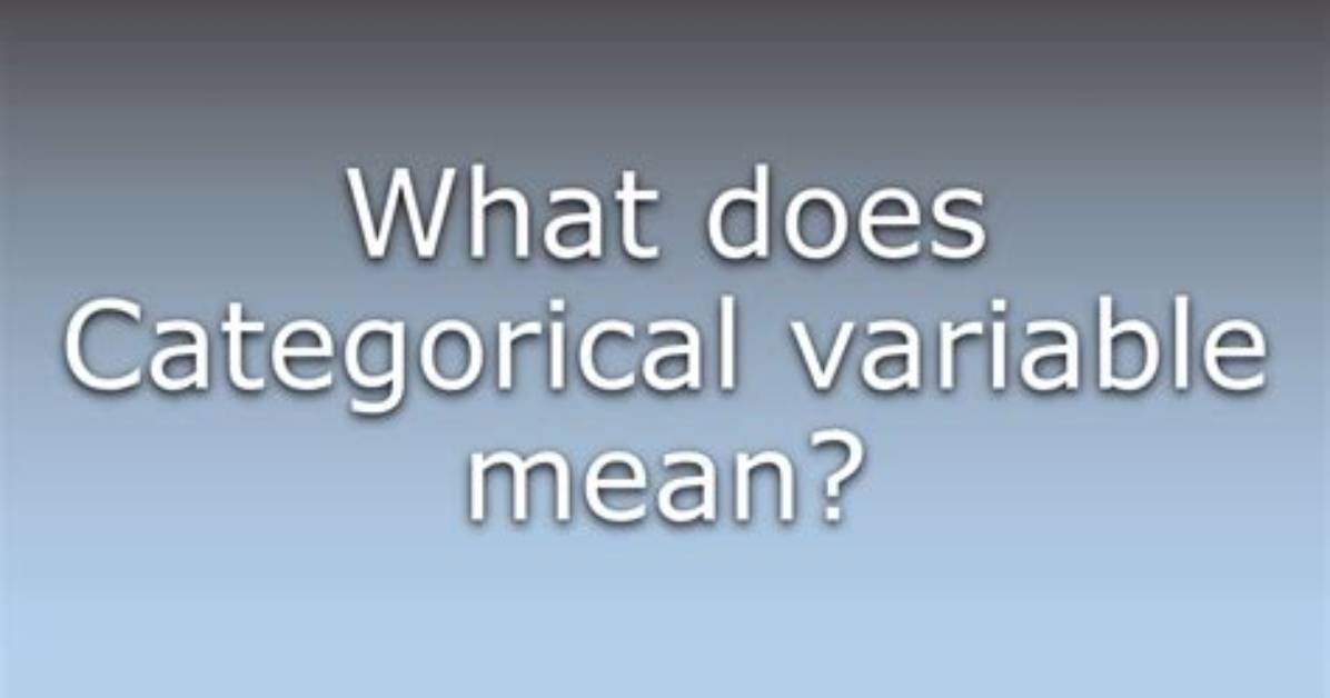 Was Does Categorically Mean?