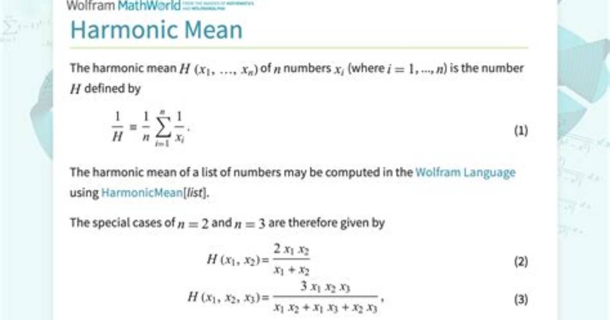 Was Does Harmonic Mean?
