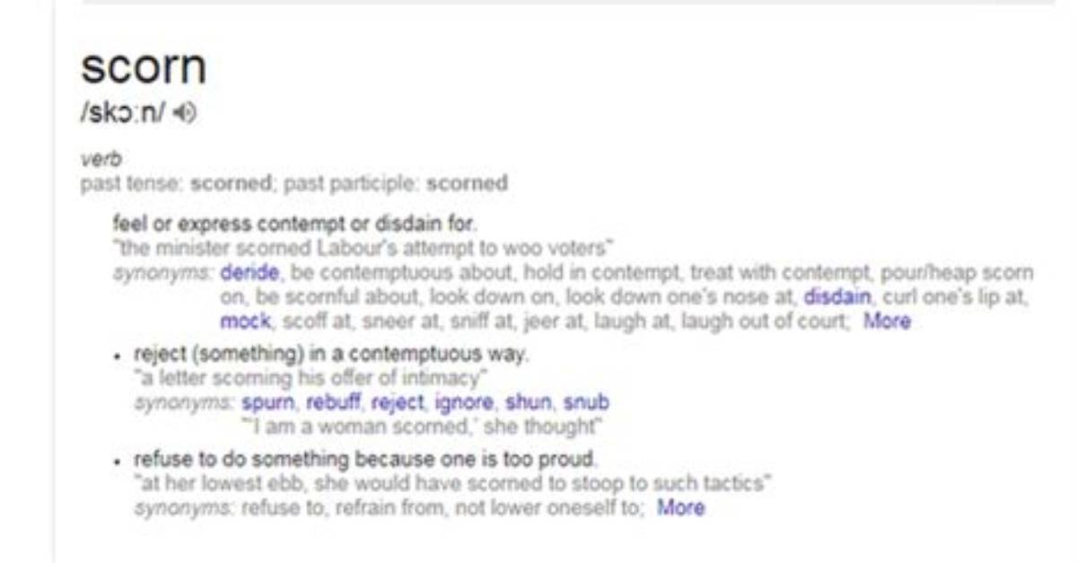 Was Does Scornfully Mean?