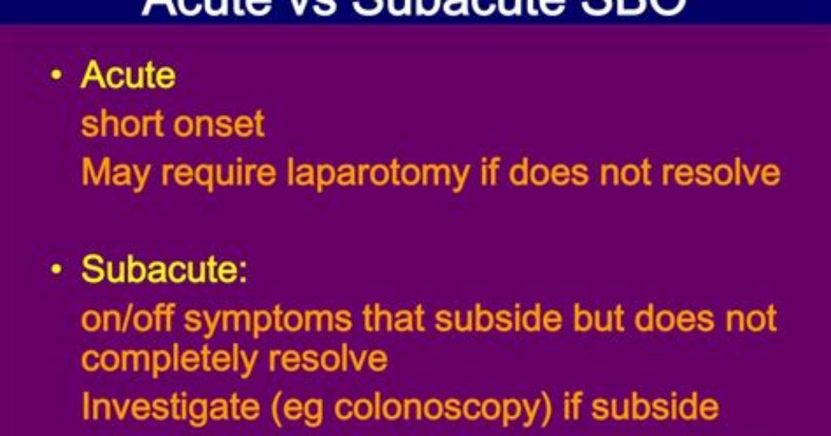 Was Does Subacute Mean?
