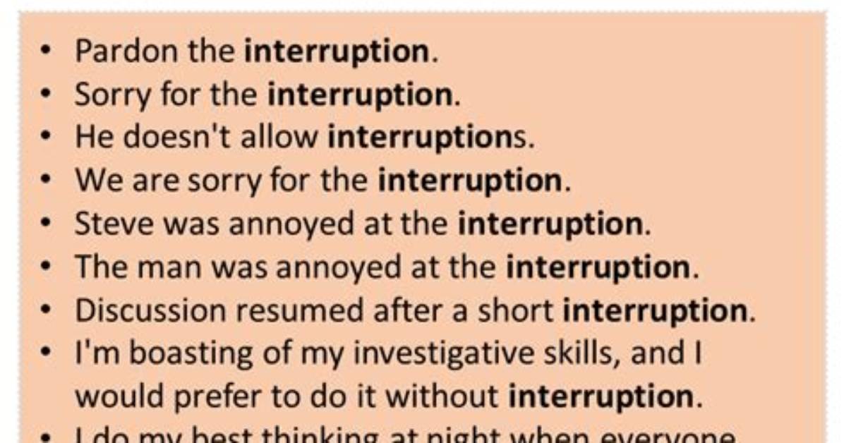 Was Interruption in a Sentence?