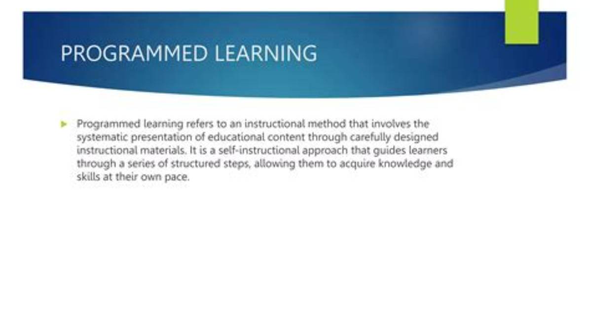 Was Is Programmed Learning?