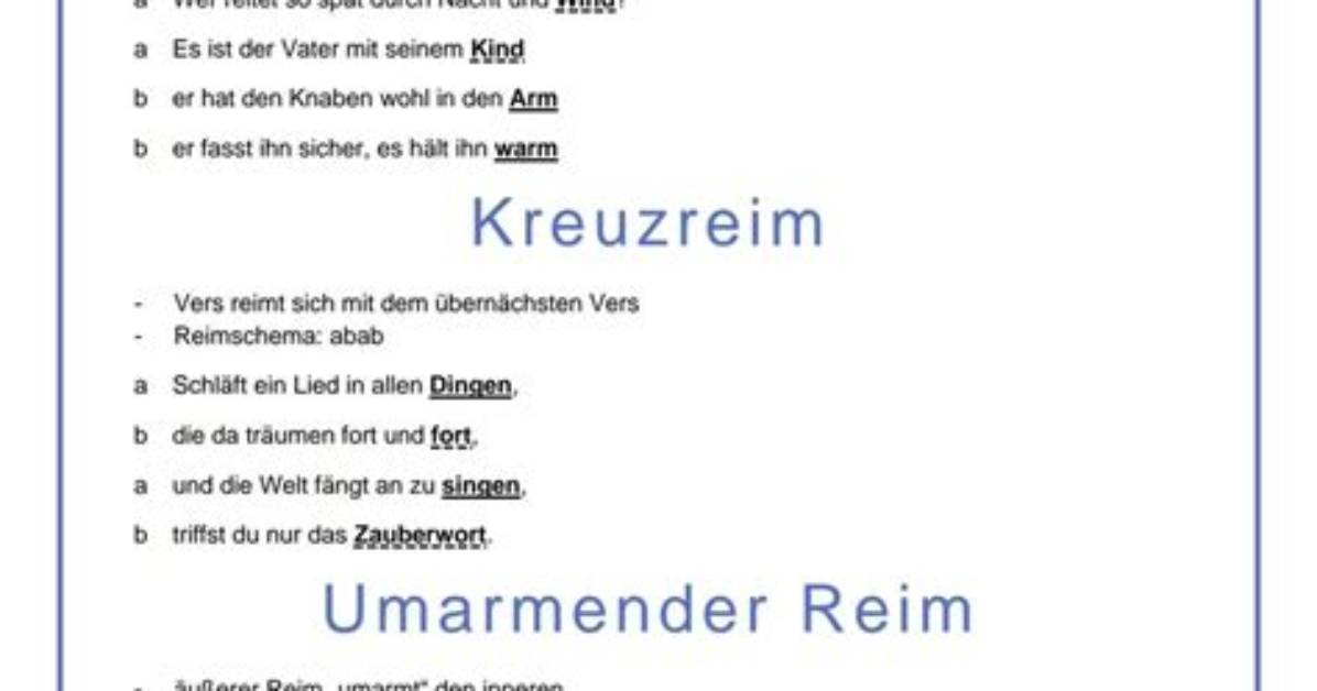 Was Ist Ein Reimschema?