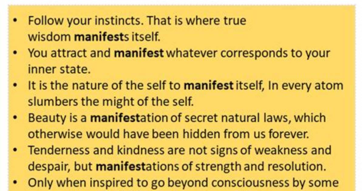 Was Manifested in a Sentence?