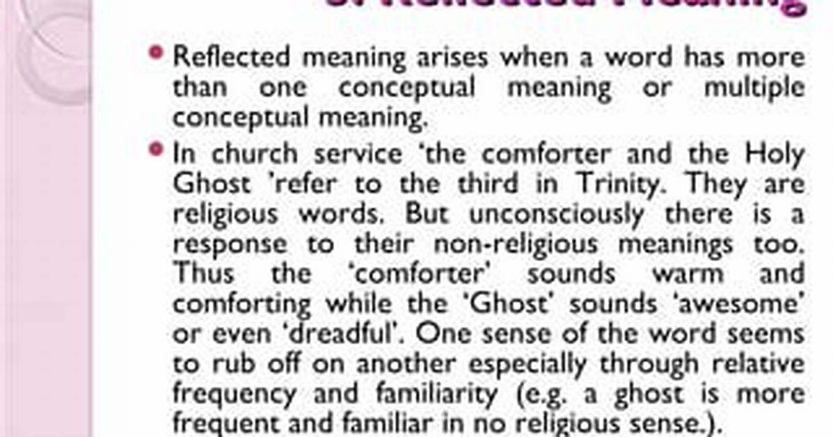 Was Reflected in Meaning?