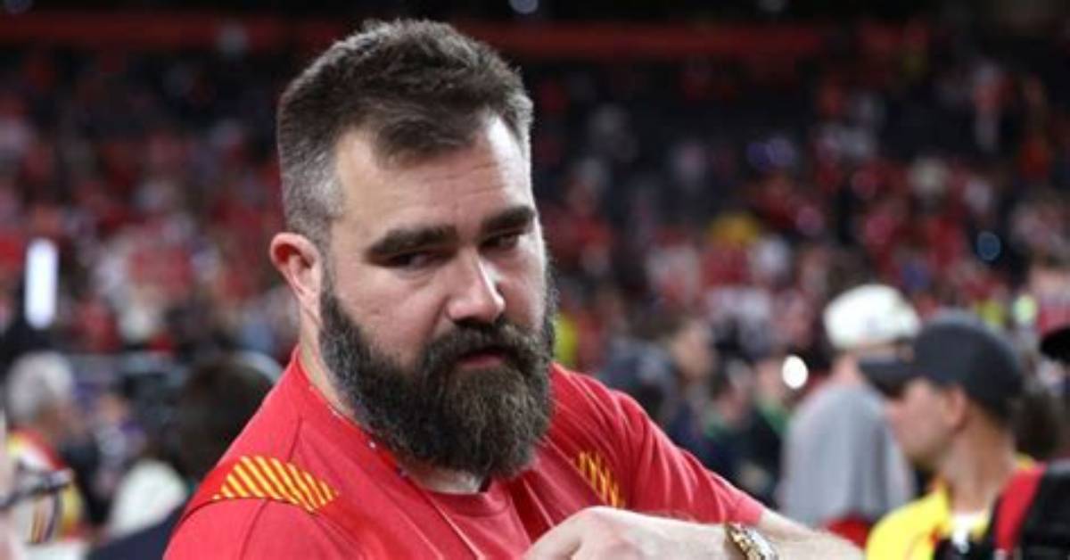 Watch: Jason Kelce Wins Hearts as He Carries Young Bills Fan to Meet Taylor Swift During Chiefs Playoff Game