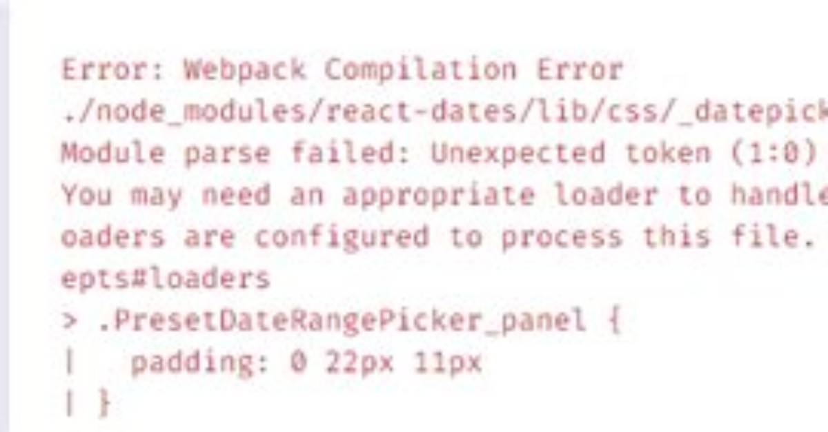 Webpack Compilation Error