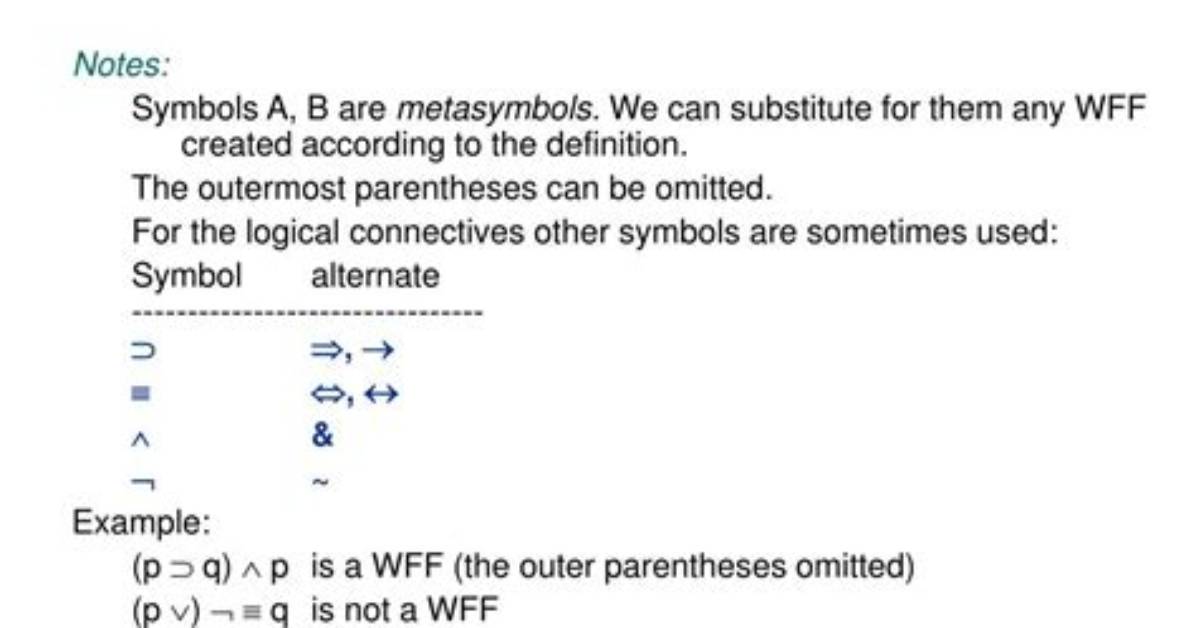 Well-Formed Formula