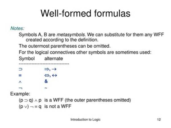 Well-Formed Formula