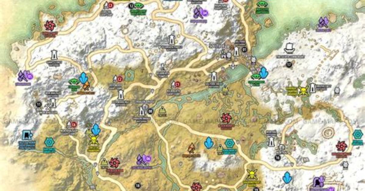 Western Skyrim Map - the Elder Scrolls Online: Greymoor (Eso)