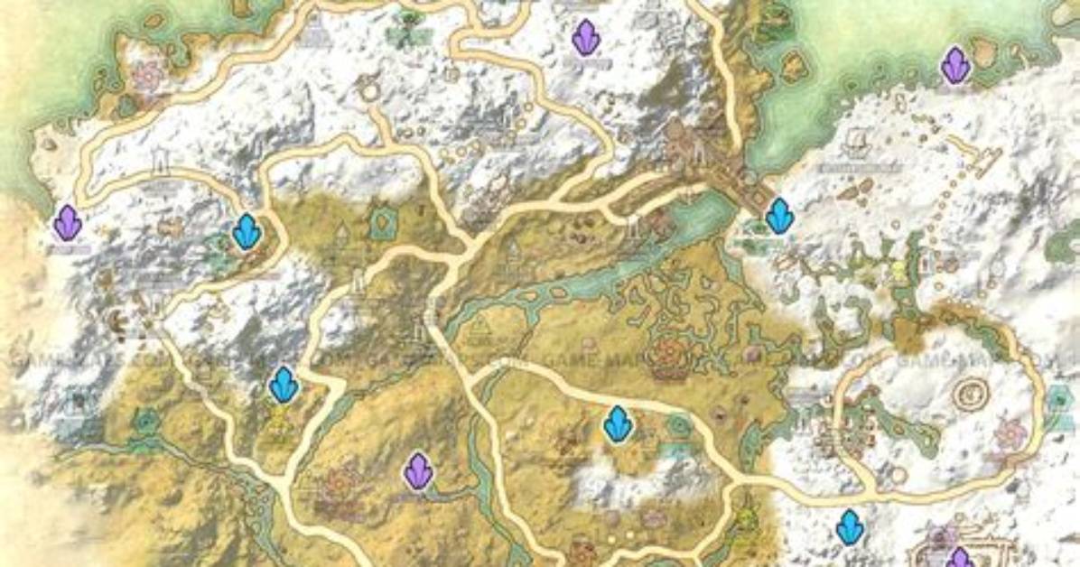Western Skyrim Skyshards Location Map the Elder Scrolls Online (Eso)