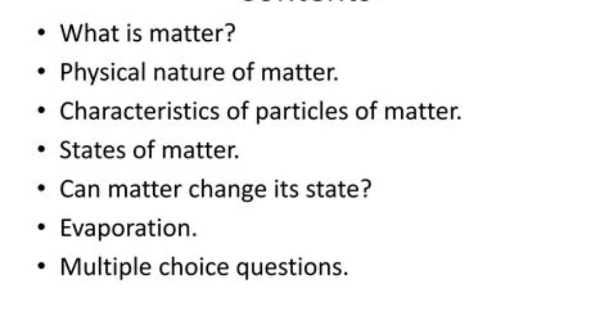 What Are the Defining Characteristics of Matter