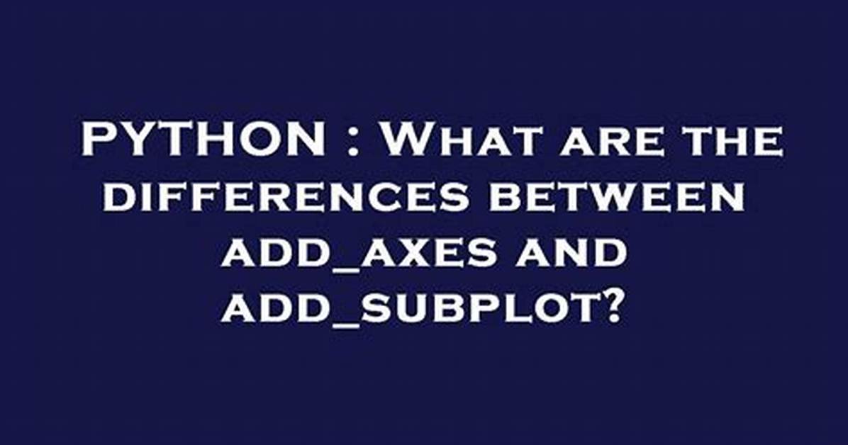 What Are the Differences Between Add_Axes and Add_Subplot?