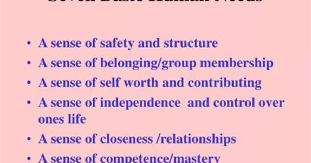 What Are the Seven Basic Human Needs