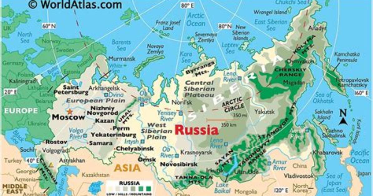 What Area of Russia Are the Ural Mountains Located?