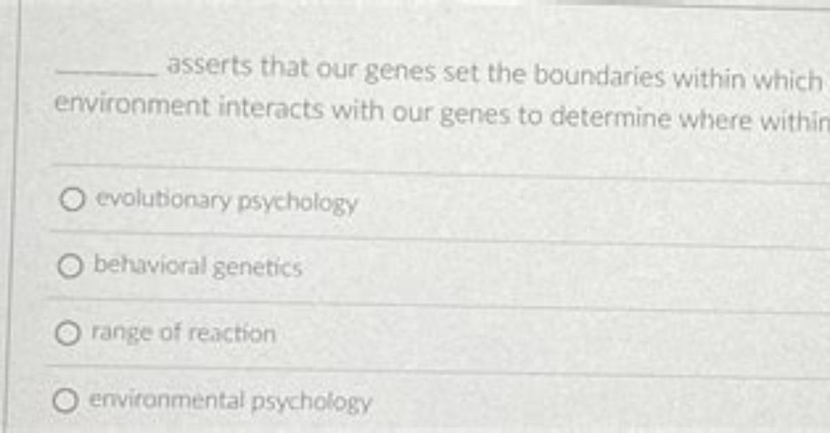 What Asserts That Our Genes Set the Boundaries?