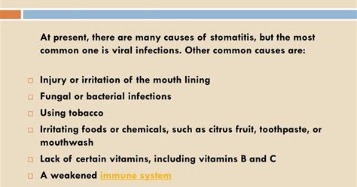 What Causes Stomatitis Toddler
