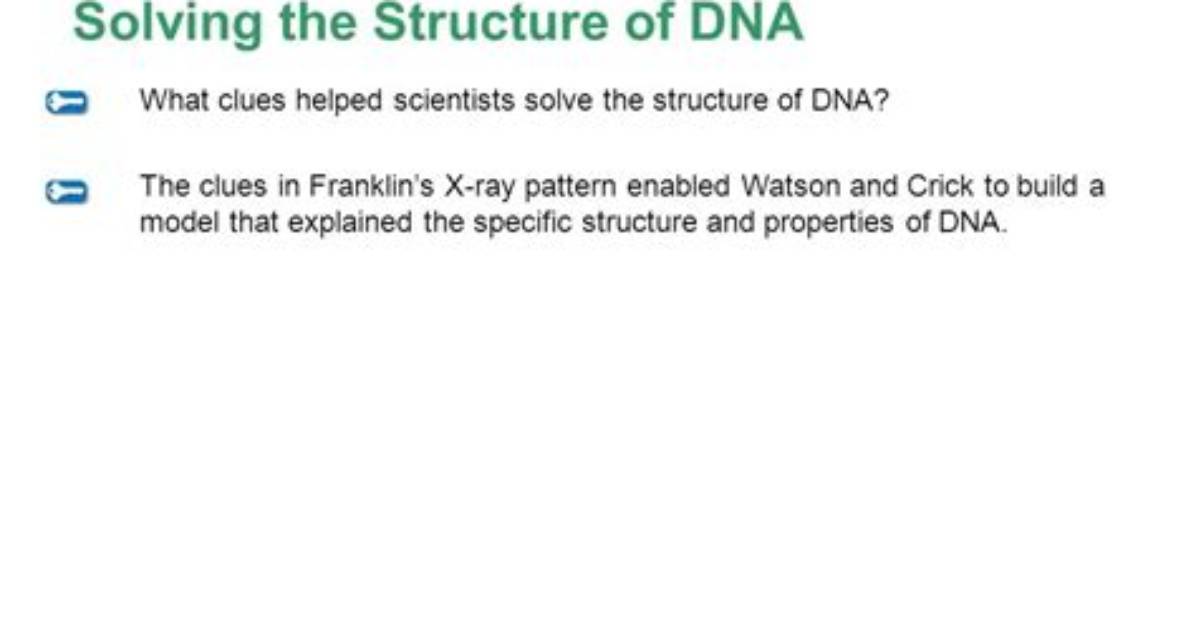 What Clues Helped Scientists Solve the Structure of Dna