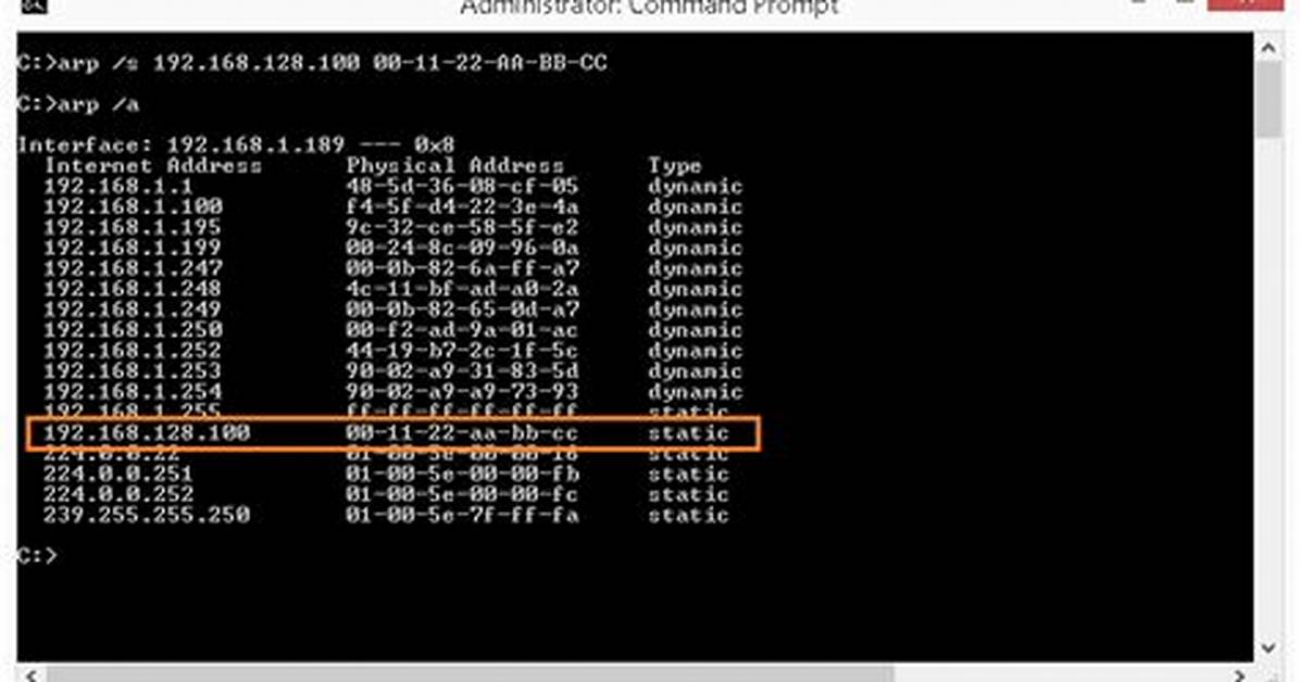 What Command Shows the Arp Table?