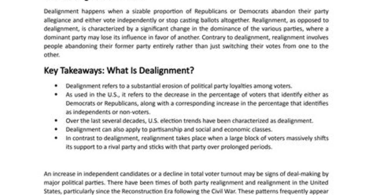 What Dealignment Means