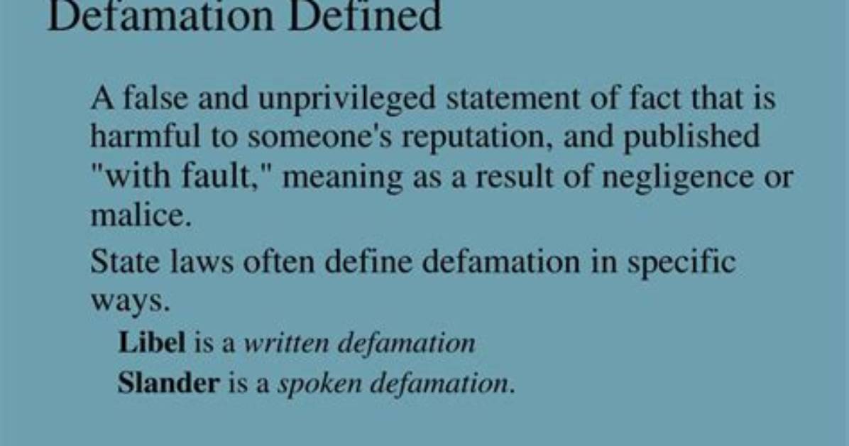 What Defamation Means