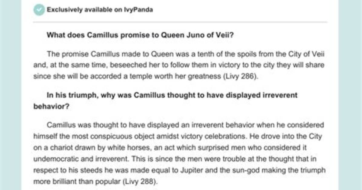 What Did Camillus Do