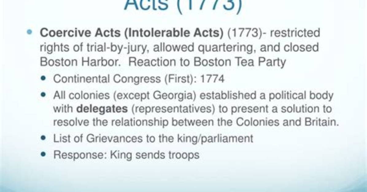 What Did the Coercive Act Do
