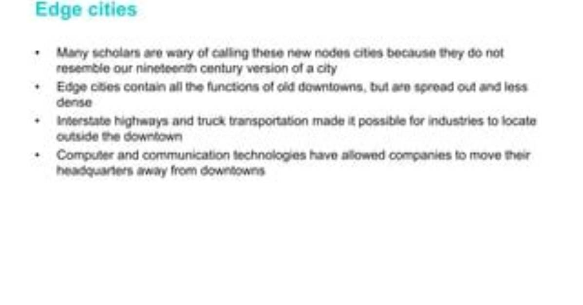 What Do Edge Cities Contain