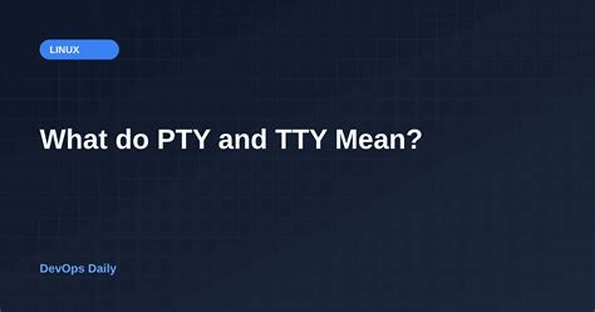 What Do Pty and Tty Mean?