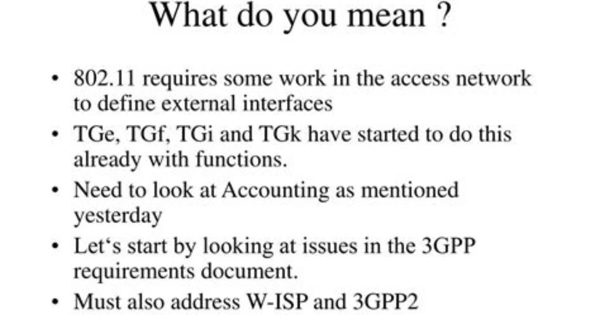 What Do You Mean by Interworking?