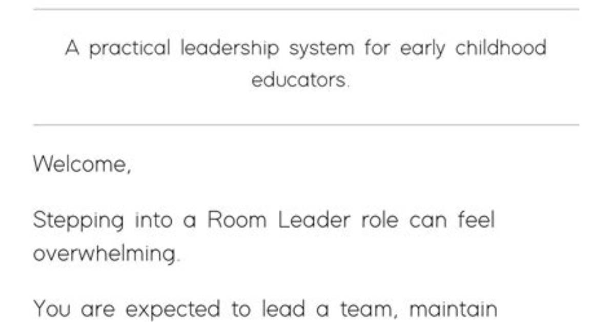 What Does a Room Leader Do?